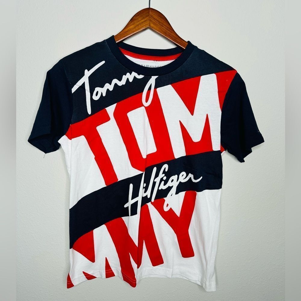 Tommy Hilfiger Boys Logo Short Sleeve T-shirt Navy Medium 12-14